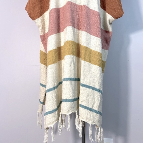 Anthropologie By Together Colorful Striped Kimono Cardigan with fringe size S/M - Picture 10 of 12
